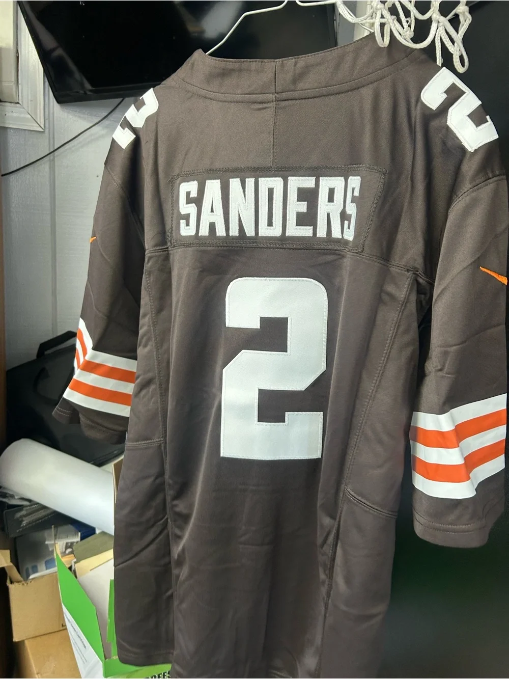 Nike Brown Cleveland Browns #2 Football Jersey with White & Orange Accents